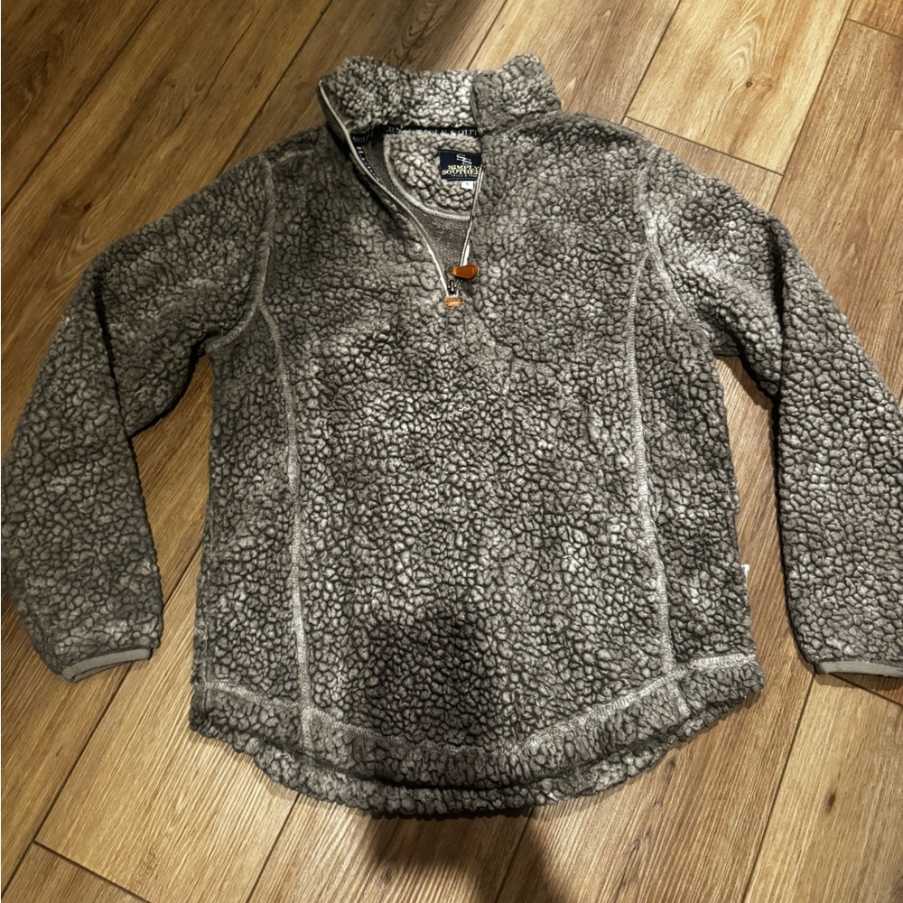 Simply Southern Gray Sherpa Quarter Zip